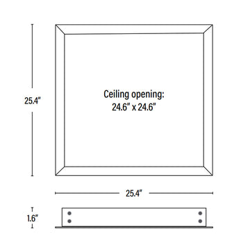 2x2 Flange Kit dimensions